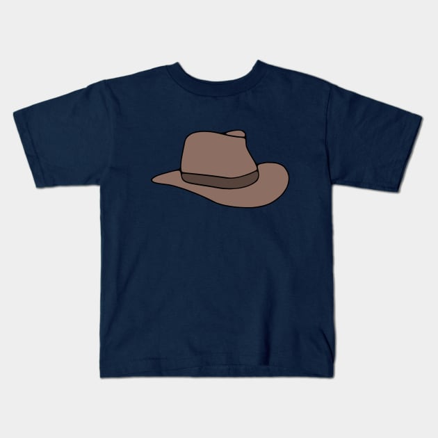 Brown Fedora Hat Kids T-Shirt by KayBee Gift Shop